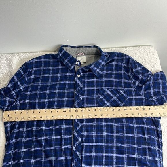 Ben Sherman Men’s Window Pane Plaid Shirt Button Up Long Sleeve Dark Blue  2XL - Picture 11 of 12
